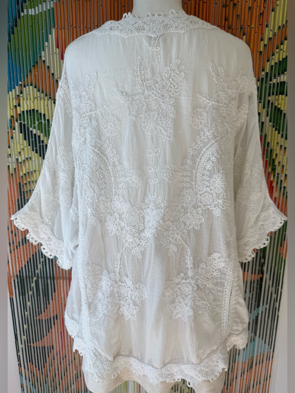 POL White Embroidered Crochet-Trim Tunic - Picture 5 of 6